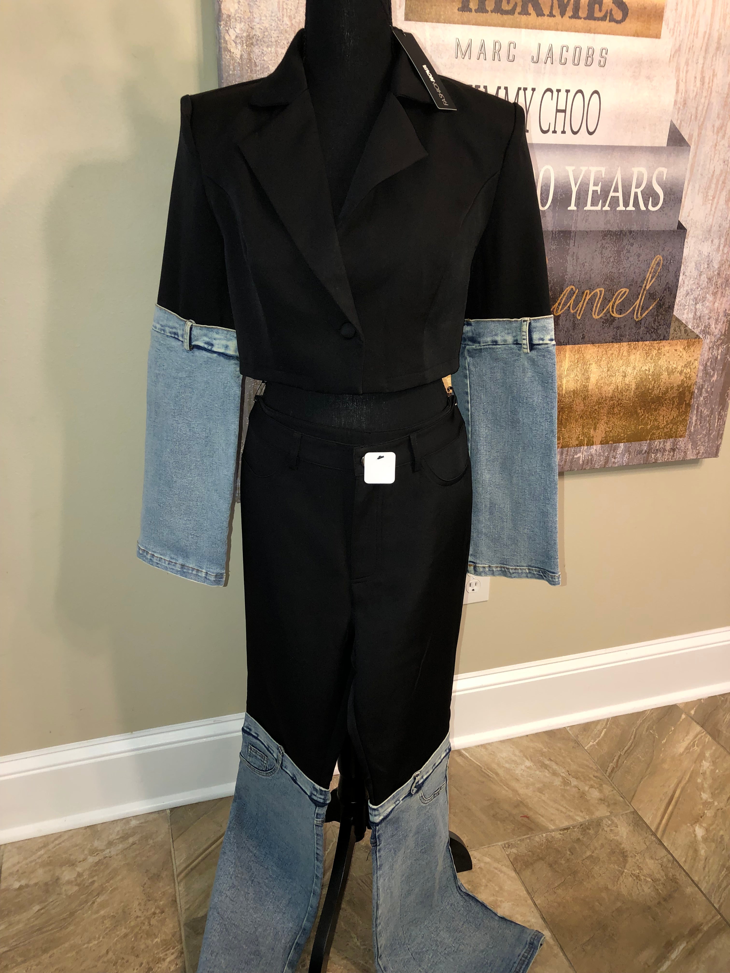 Black & Denim Suit