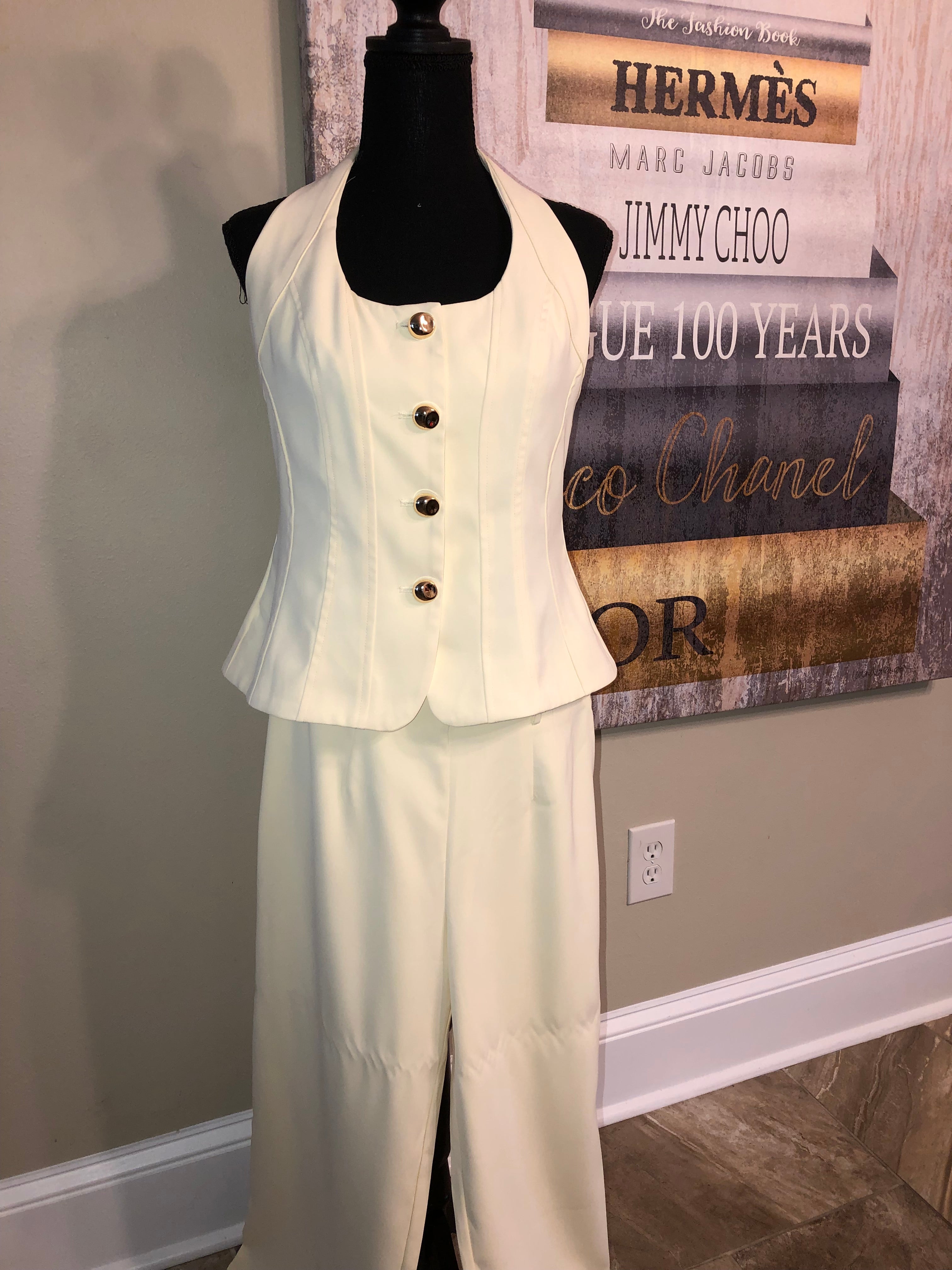 Elegant Pants Set (Cream)
